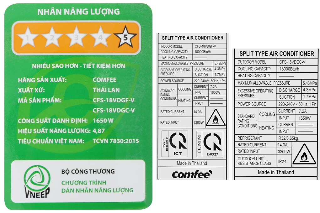 Máy lạnh Comfee Inverter 2 HP CFS-18VDGF-V Màu Trắng