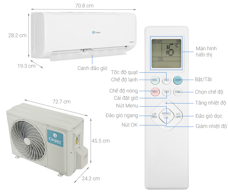 Điều hòa Casper Inverter 1 HP TC-09IS35