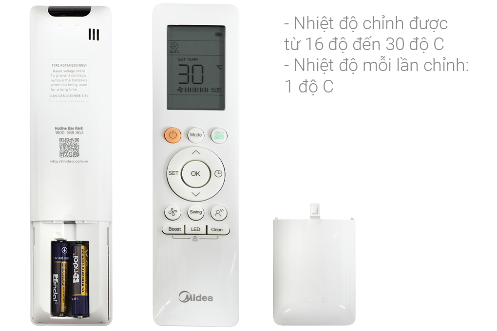 Máy lạnh Midea Inverter 1.5 HP MSAGA-13CRDN8 Màu Trắng