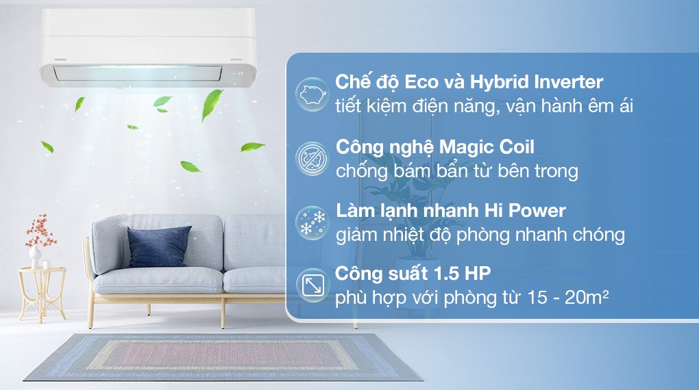 Hình ảnh Máy lạnh Toshiba Inverter 1.5 HP RAS-H13Z1KCVG-V