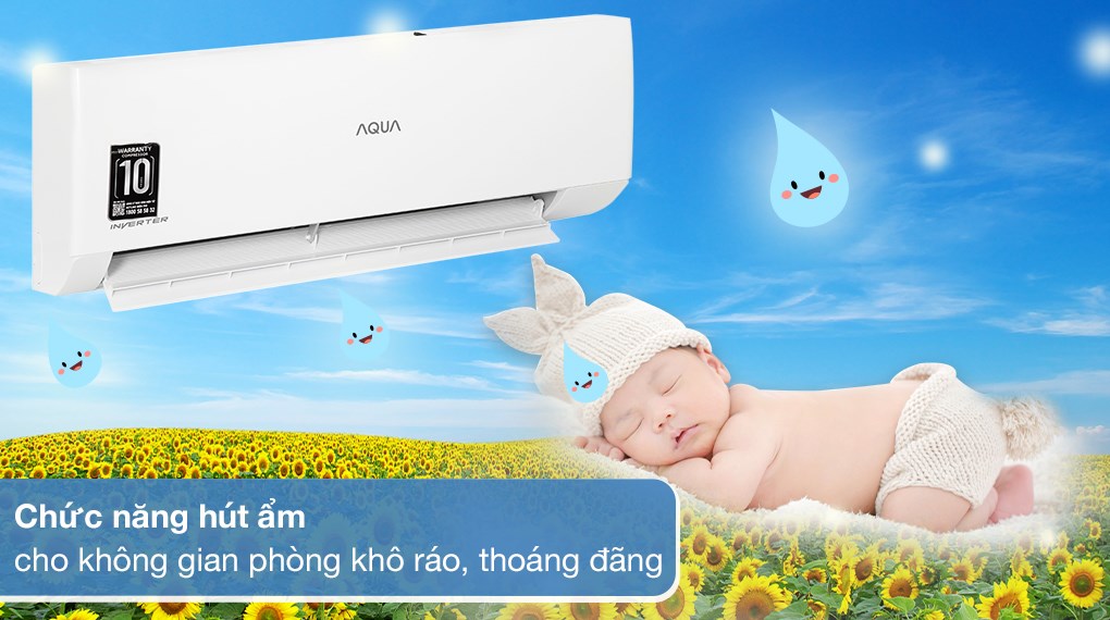 Máy lạnh Aqua Inverter 1 HP AQA-RV9QA được trang bị chế độ ngủ đêm, đem đến giấc ngủ ngon và sâu hơn cho gia đình bạn