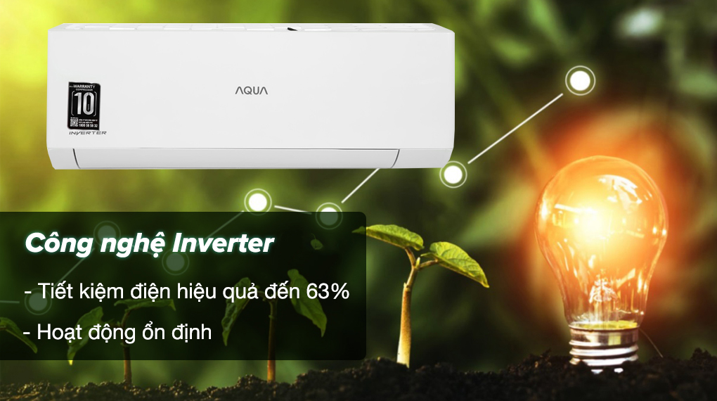 Máy lạnh Aqua Inverter 1 HP AQA-RV9QA - Tiết kiệm điện