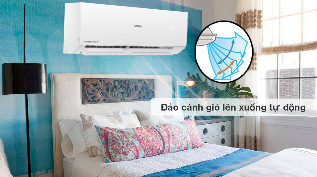 Máy lạnh Aqua Inverter 1.5 HP AQA-RV13QA - Cơ chế đảo gió lên xuống tự động