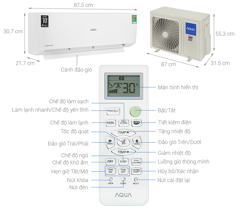 Máy lạnh Aqua Inverter 2 HP AQA-RV18QA