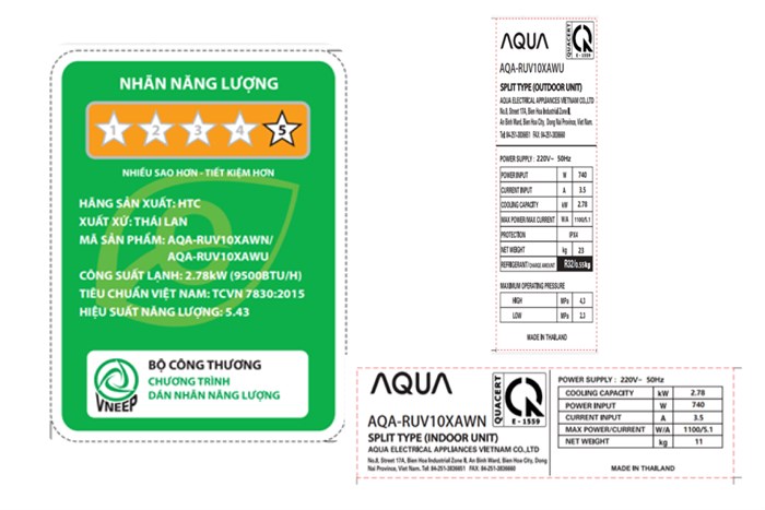 Máy lạnh Aqua Inverter 1 HP AQA-RUV10XAW Màu Trắng