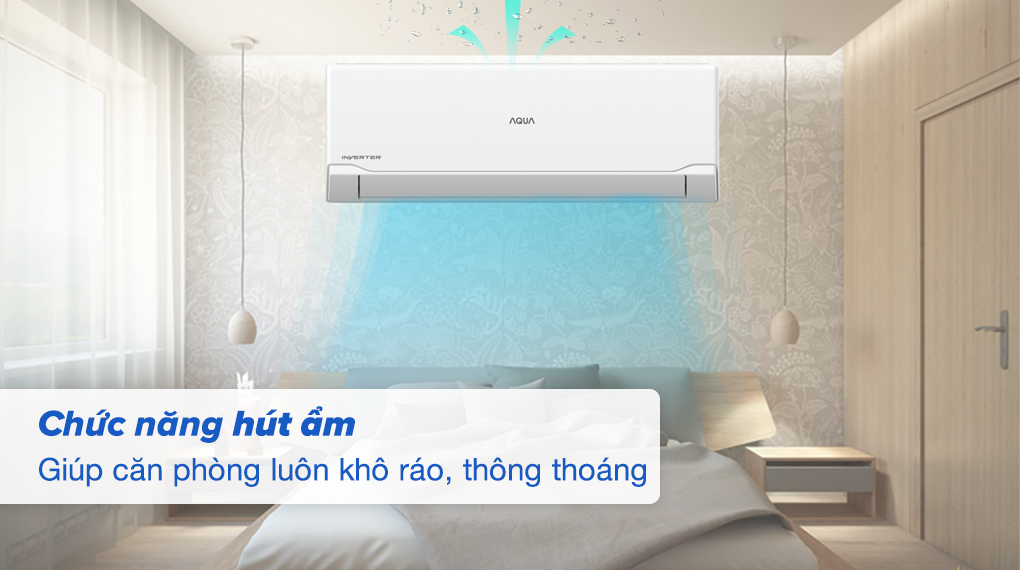Máy lạnh Aqua Inverter 1 HP AQA-RUV10RB - Chức năng hút ẩm giúp không khí bên trong căn phòng luôn khô ráo