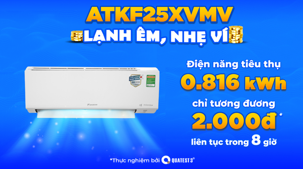 Daikin Inverter 1 HP ATKF25XVMV - Công nghệ tiết kiệm điện