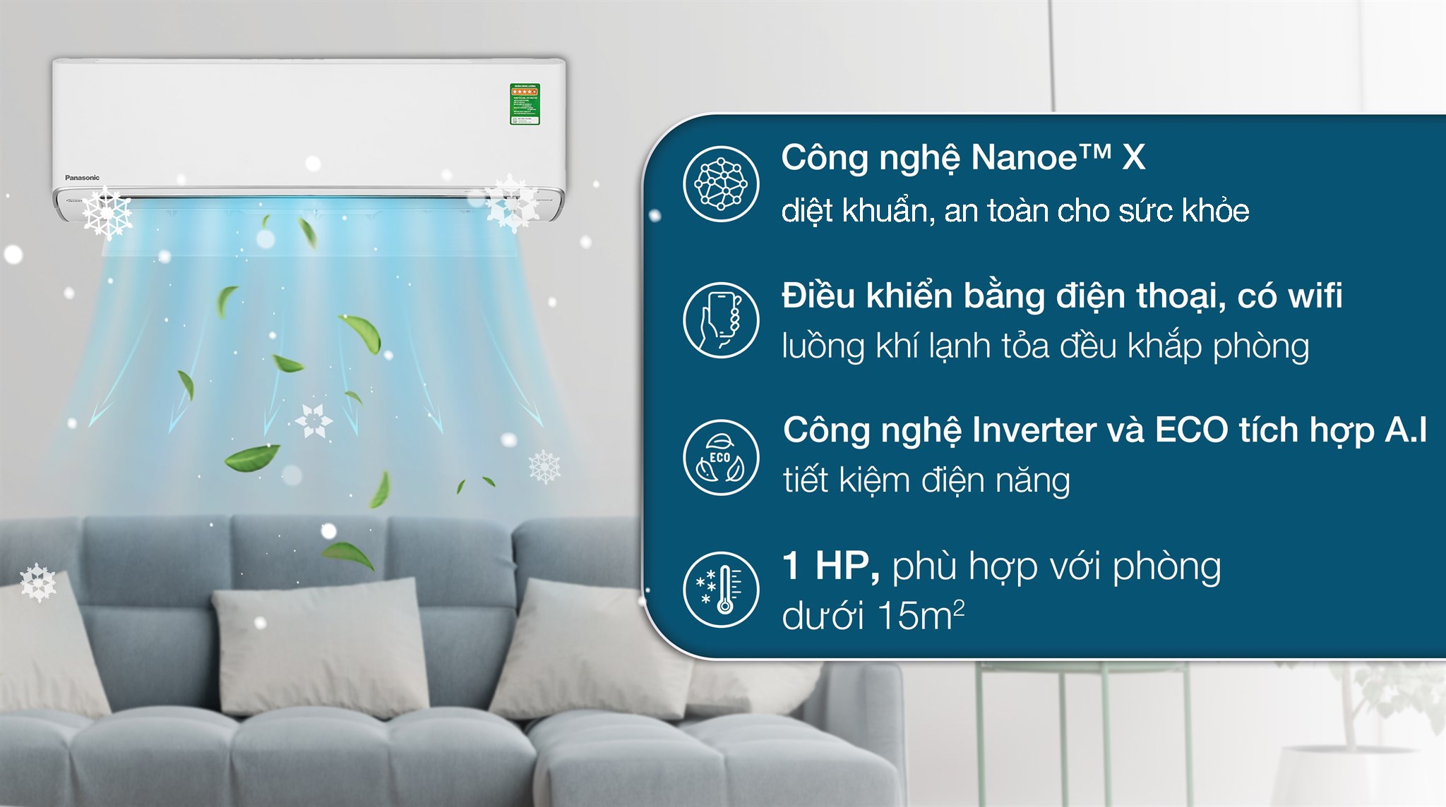 Máy lạnh Panasonic Inverter 1 HP CU/CS-XU9ZKH-8