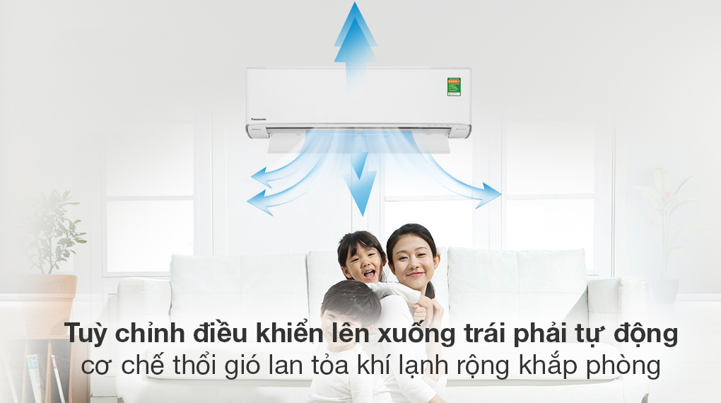 Máy lạnh Panasonic Inverter 1 HP CU/CS-XU9ZKH-8 - Cơ chế thổi gió