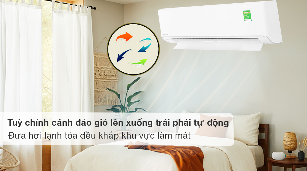 Điều hòa Panasonic Inverter 11900 BTU CU/CS-XU12ZKH-8 - Tủy chỉnh cánh đảo gió lên xuống, trái phải tự động