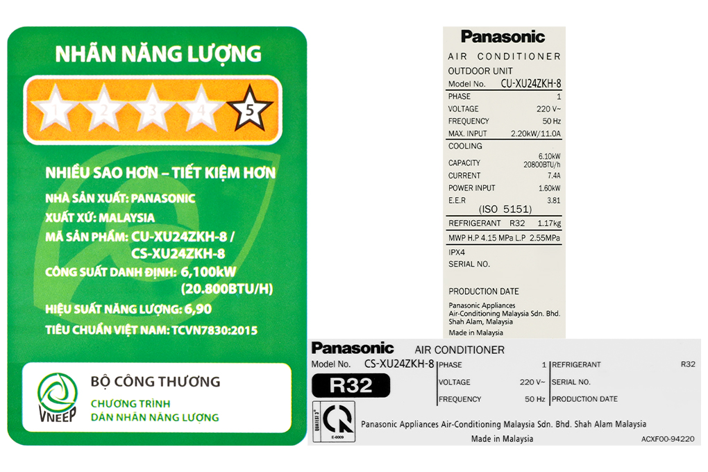 Máy lạnh Panasonic Inverter 2.5 HP CU/CS-XU24ZKH-8 Màu Trắng