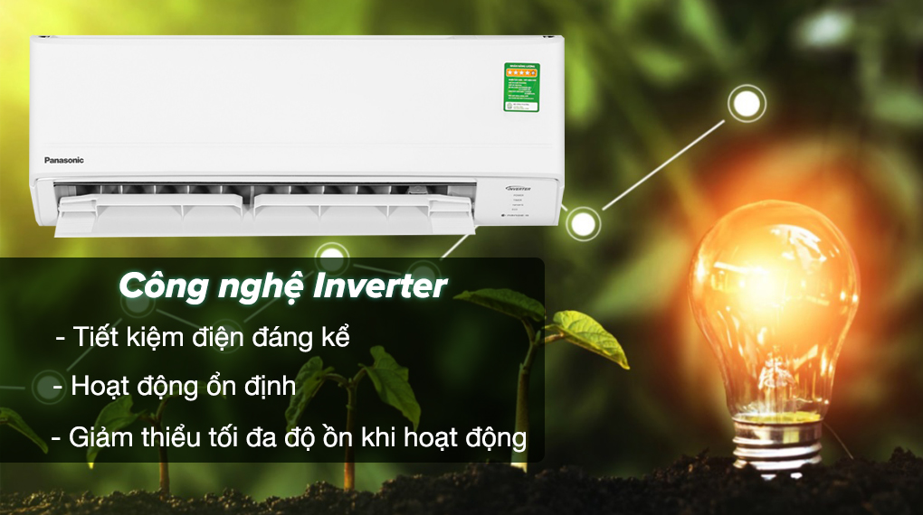 Điều hòa Panasonic Inverter 9040 BTU CU/CS-PU9ZKH-8M - Trang bị công nghệ Inverter tiết kiệm điện năng đáng kể, vận hành êm ái