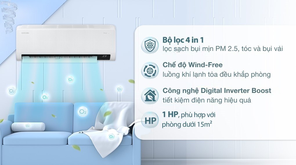 Máy lạnh Samsung Wind-Free Inverter 1 HP AR10CYECAWKNSV