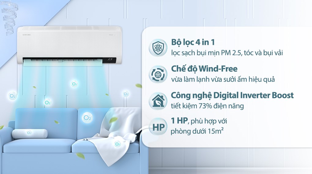 Máy lạnh Samsung Wind-Free Inverter 1 HP AR10CYECAWKNSV