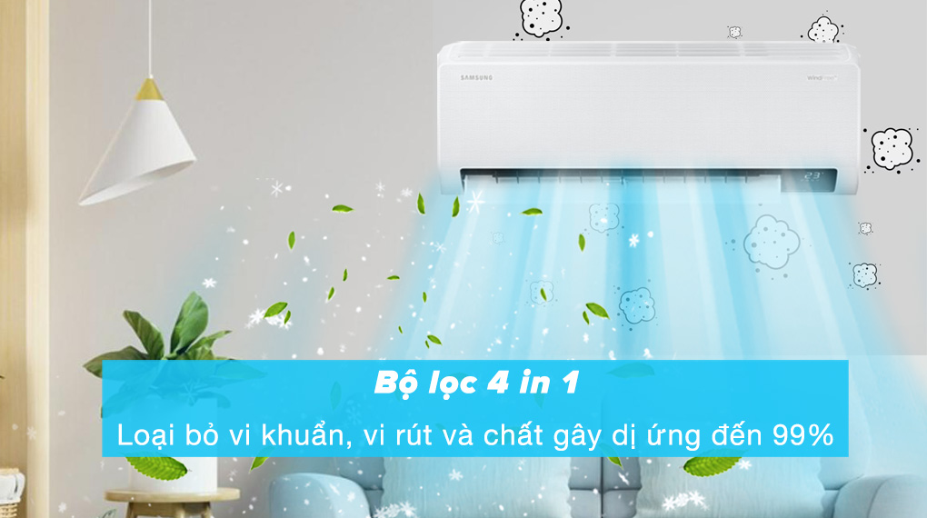 Máy lạnh Samsung Inverter 1 HP AR10CYECAWKNSV - Bộ lọc 4 in 1 loại sạch bụi bẩn và vi khuẩn, bảo vệ sức khỏe người dùng tốt hơn