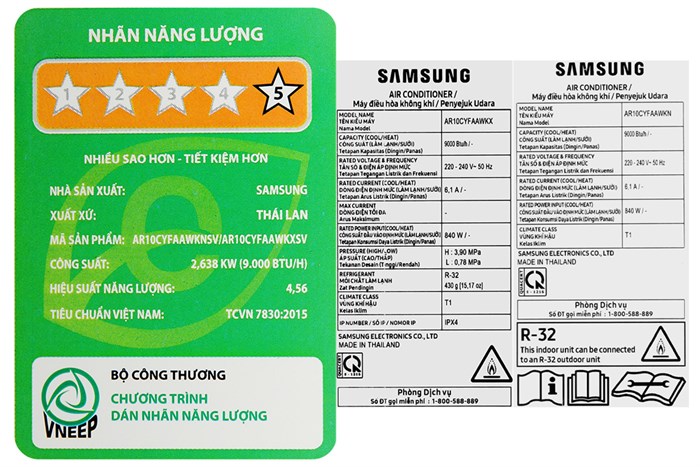 Máy lạnh Samsung Wind-Free Inverter 1 HP AR10CYFAAWKNSV Màu Trắng