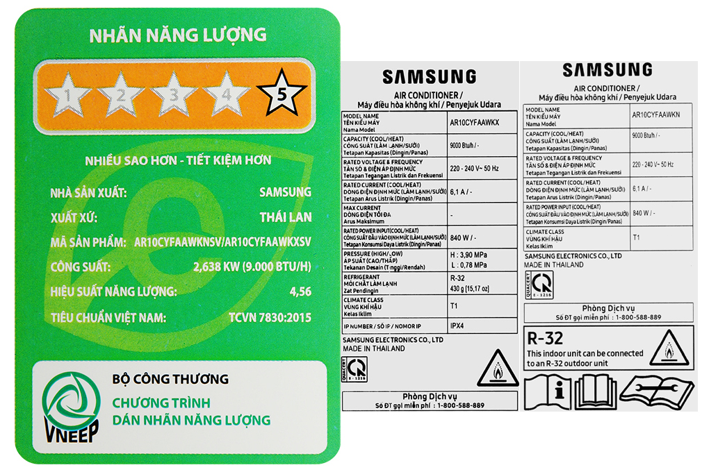 Điều hòa Samsung Wind-Free Inverter 9000 BTU AR10CYFAAWKNSV Màu Trắng