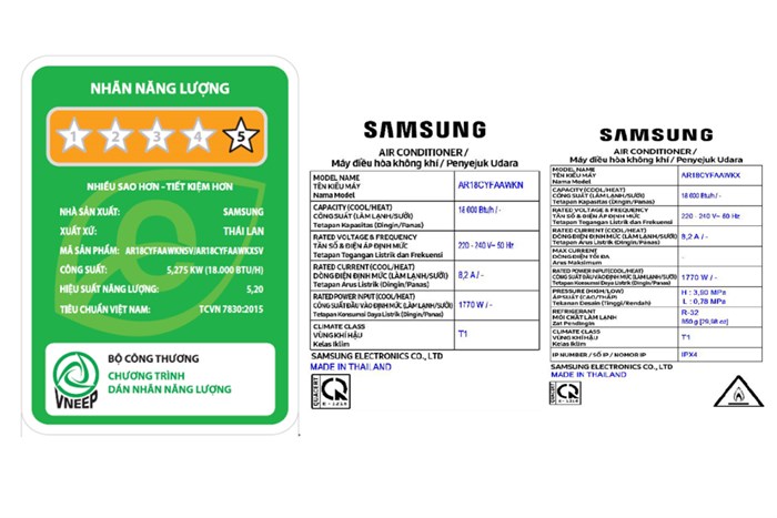 Máy lạnh Samsung Wind-Free Inverter 2 HP AR18CYFAAWKNSV Màu Trắng