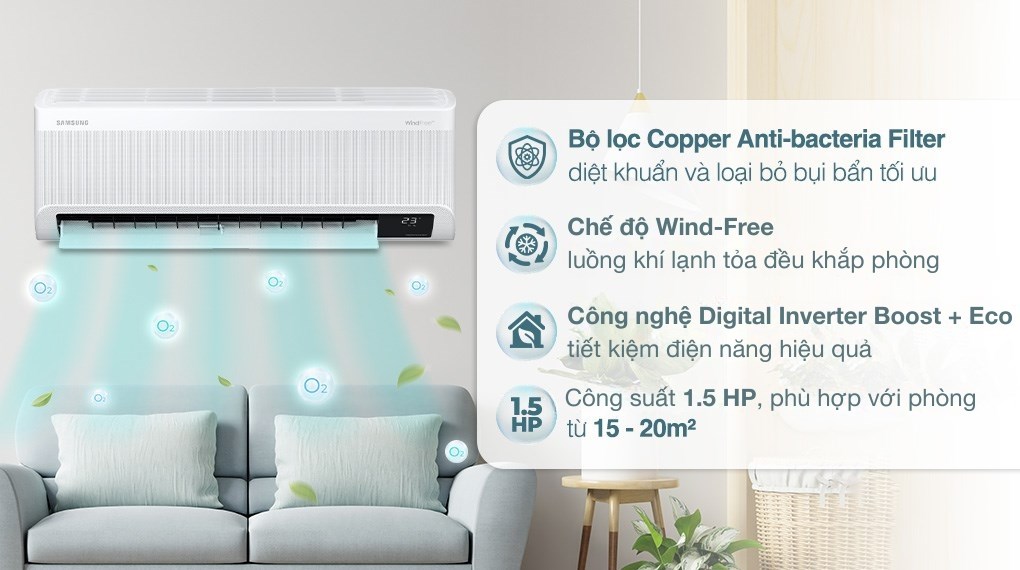Điều hòa Samsung Wind-Free Inverter 12000 BTU AR13CYHAAWKNSV