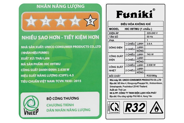 Máy lạnh Funiki Inverter 1 HP HIC09TMU Màu Trắng