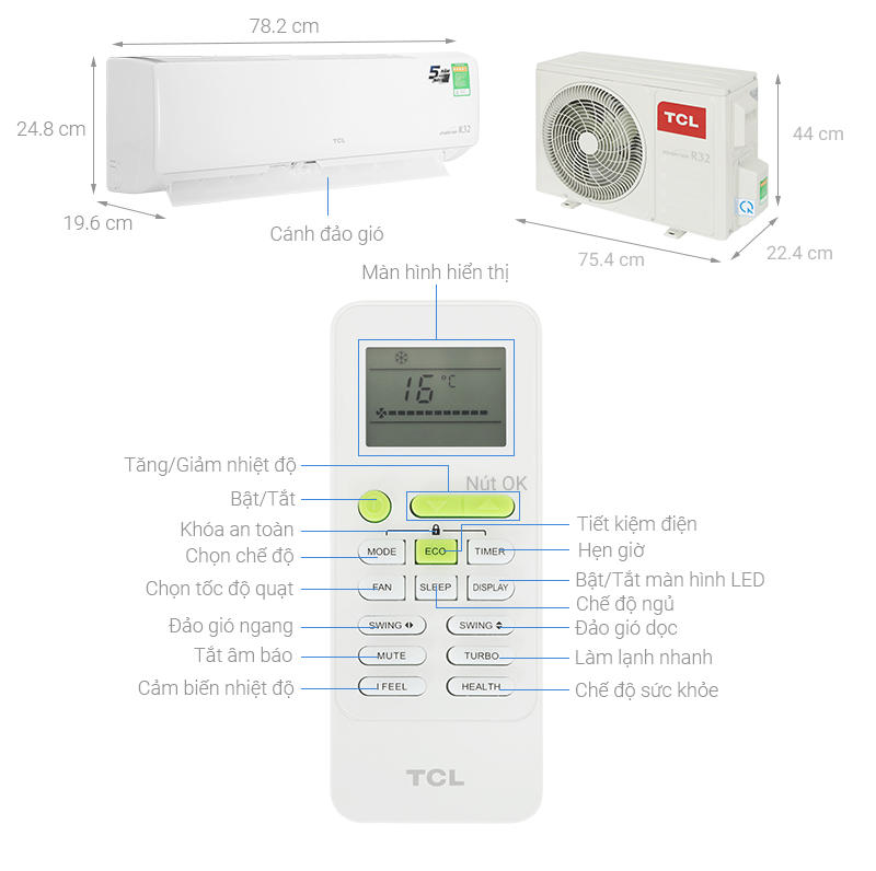 Máy lạnh TCL Inverter 1.5 HP TAC-13CSD/XAB1I