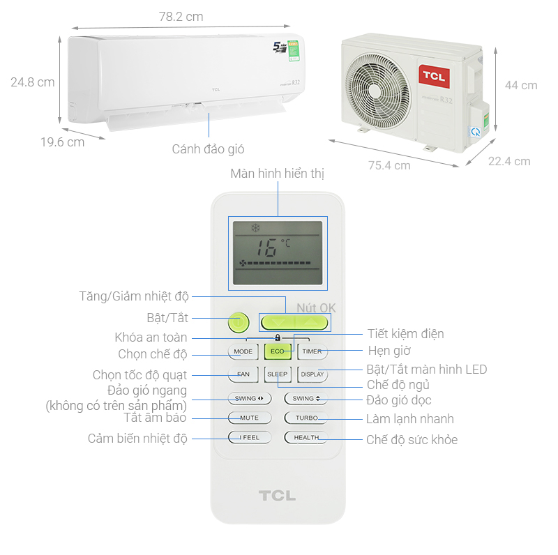 Máy lạnh TCL Inverter 1.5 HP TAC-13CSD/XAB1I