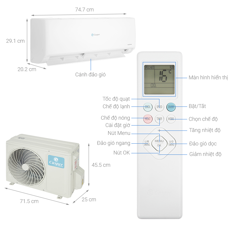 Điều hòa Casper Inverter 1 HP GC-09IS35