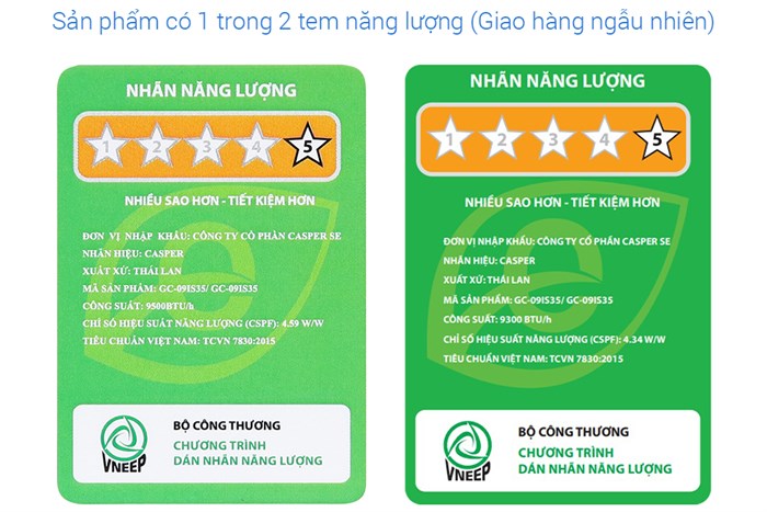 Điều hòa Casper Inverter 9300 BTU GC-09IS35 Màu Trắng