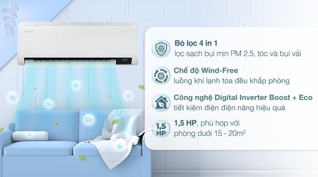 Máy lạnh Samsung Wind-Free Inverter 1.5 HP AR13CYECAWKNSV