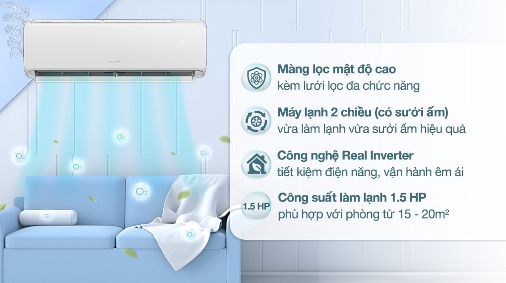 Điều hòa 2 chiều Gree Inverter 13648 BTU CHARM12HI