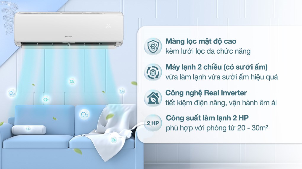 Máy lạnh 2 chiều Gree Inverter 2 HP CHARM18HI