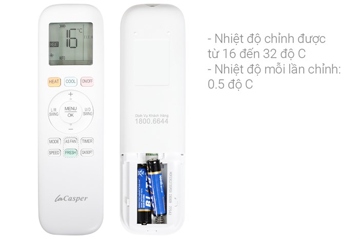 Điều hòa 2 chiều Casper Inverter 9300 BTU XH-09IF35 Màu Trắng