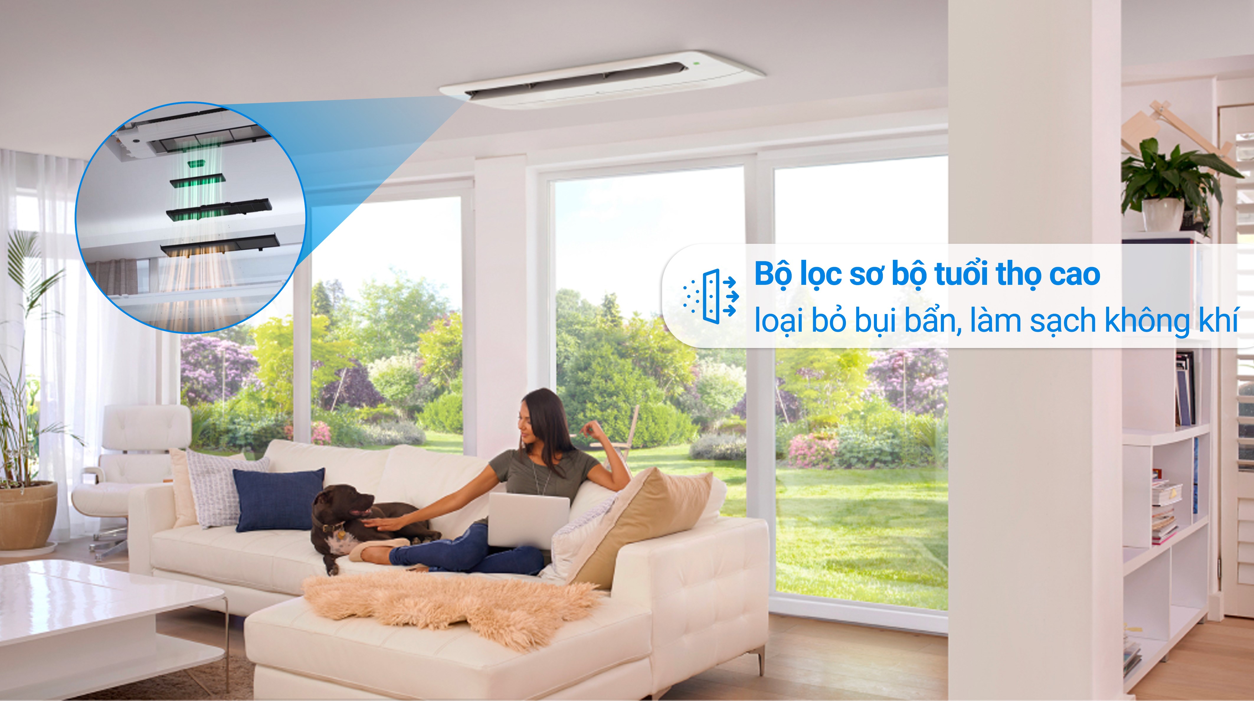 Máy lạnh âm trần 1 hướng LG Inverter 1.5 HP ZTNQ12GULA0
