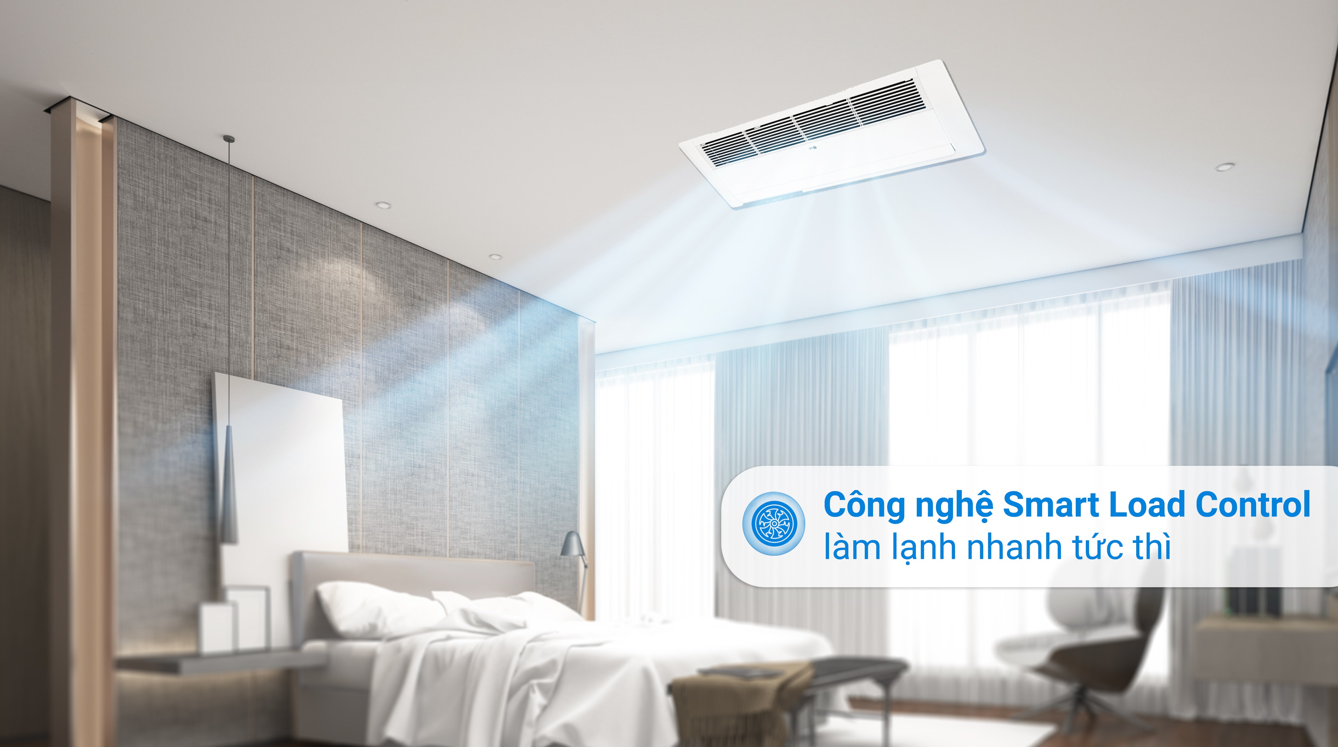 Máy lạnh âm trần 1 hướng LG Inverter 1.5 HP ZTNQ12GULA0