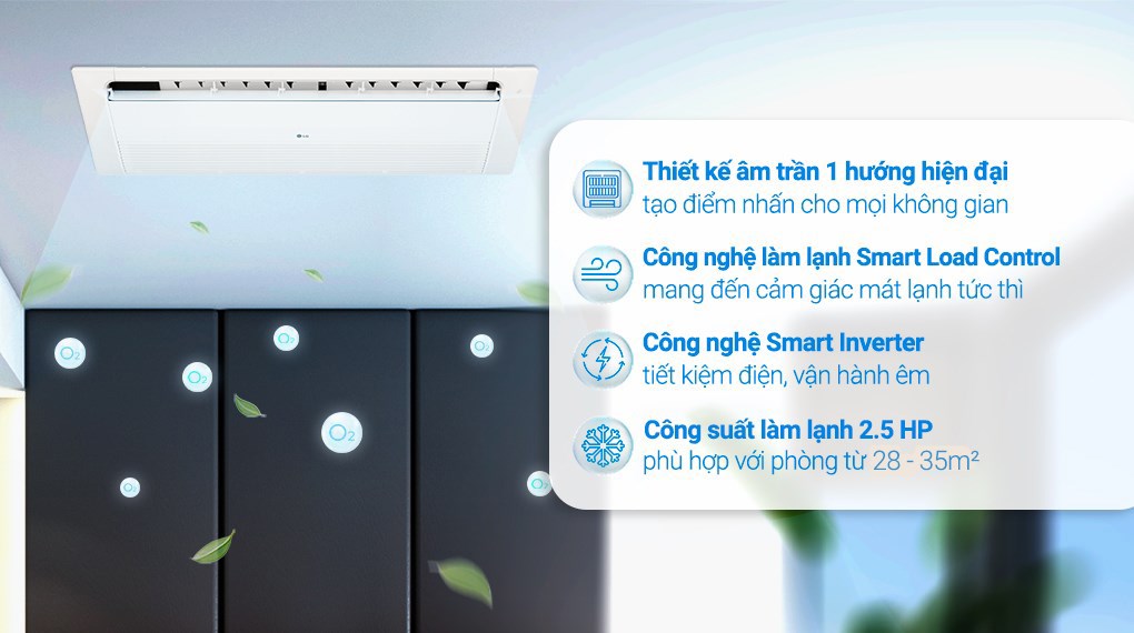 Máy lạnh âm trần 1 hướng LG Inverter 2.5 HP ZTNQ24GTLA0