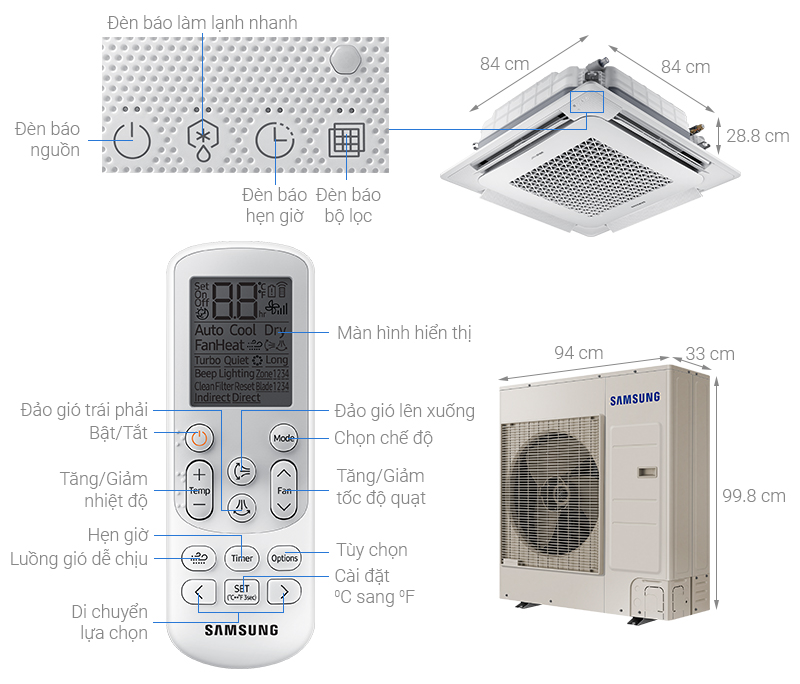 Máy lạnh âm trần Samsung Inverter 3.5 HP AC100TN4DKC/EA (3 Pha)