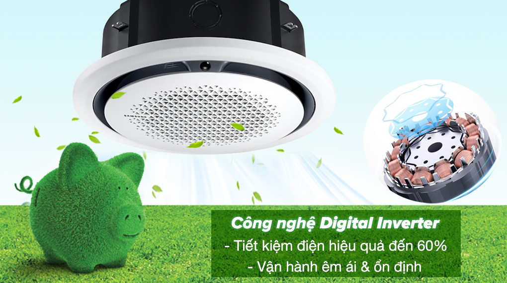 Máy lạnh âm trần 360 độ Samsung Inverter 3.5 HP AC100TN4PKC/EA (3 pha) - Digital Inverter tiết kiệm điện