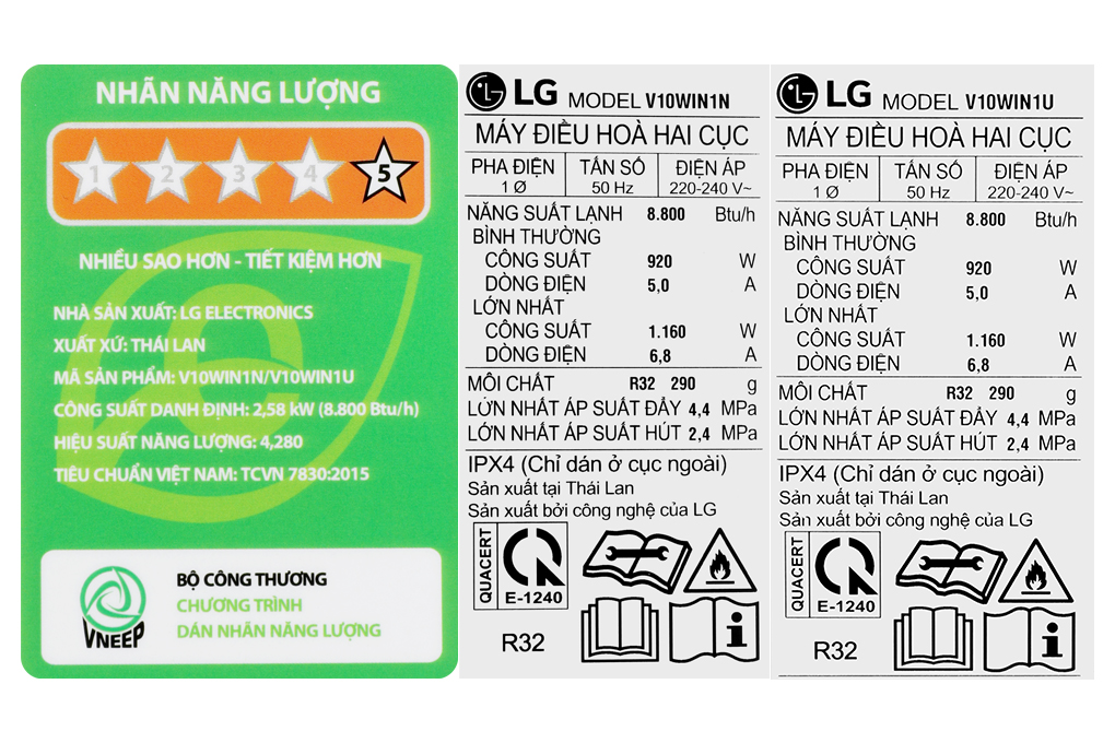 Máy lạnh LG Inverter 1 HP V10WIN1 Màu Trắng