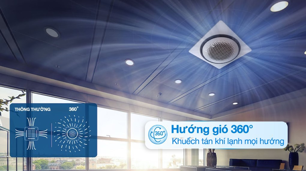 Máy lạnh âm trần Cassette 360 độ Samsung Inverter 5 HP AC140TN4PKC/EA
