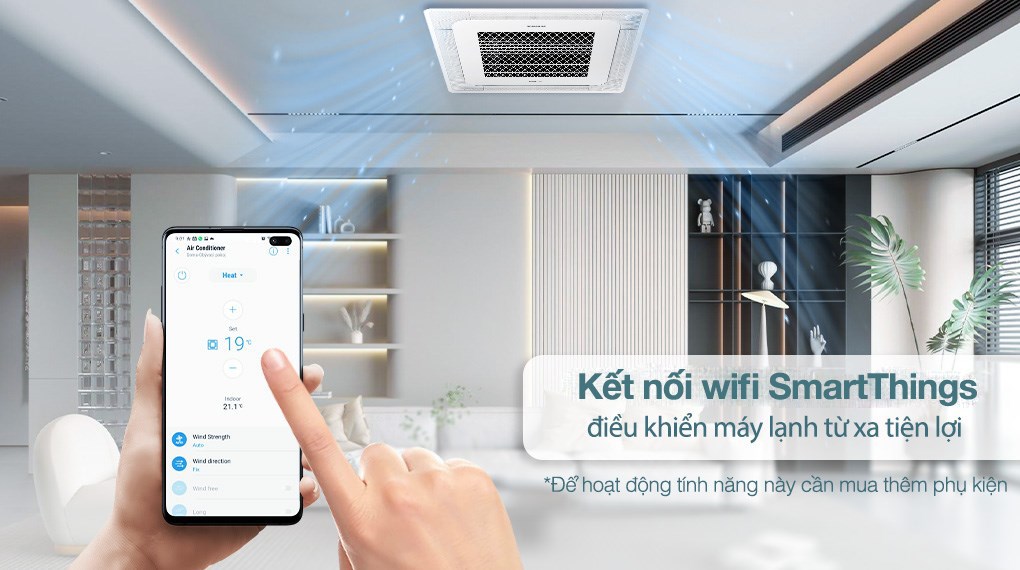 Máy lạnh âm trần Cassette Samsung Inverter 5 HP Wind-Free AC140TN4DKC/EA