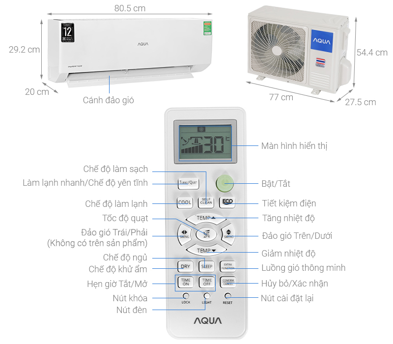 Máy lạnh AQUA Inverter 1.5 HP AQA-RV13QA2