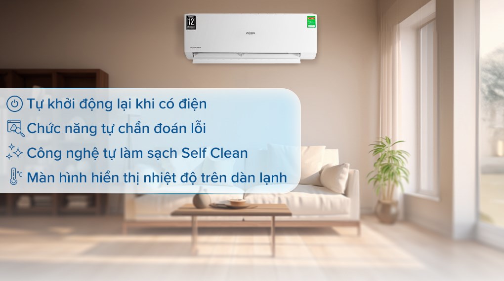 Hình ảnh Máy lạnh AQUA Inverter 1.5 HP AQA-RV13QA2