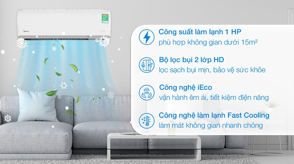 Điều hòa Midea Inverter 1 HP MAFA-09CDN8