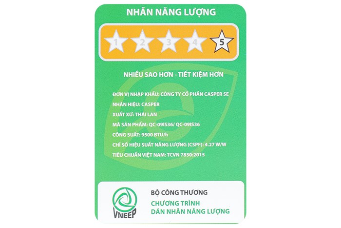 Máy lạnh Casper Inverter 1 HP QC-09IS36 Màu Trắng