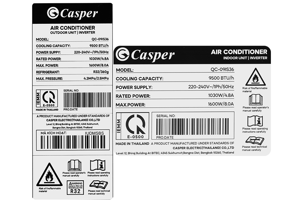 Máy lạnh Casper Inverter 1 HP QC-09IS36 Màu Trắng