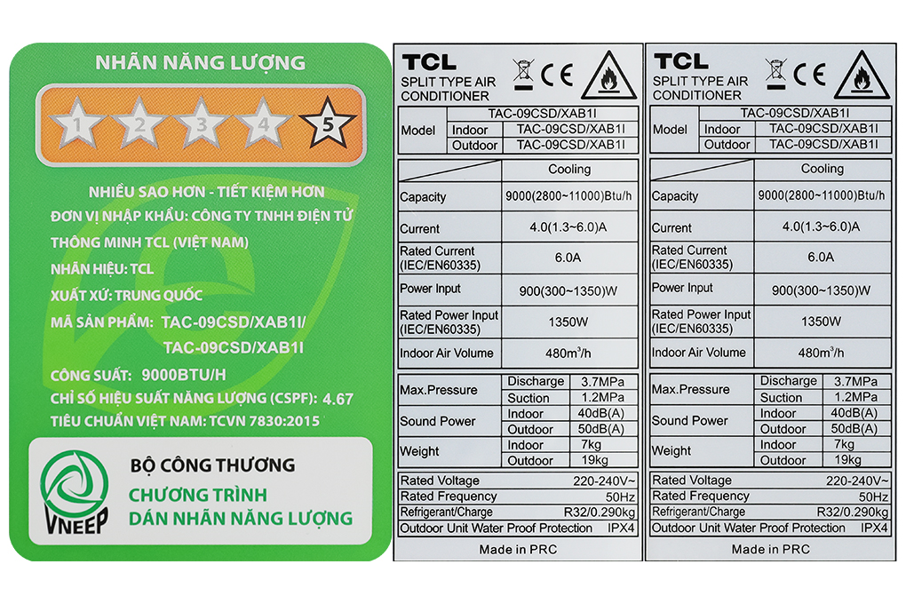 Máy lạnh TCL Inverter 1 HP TAC-09CSD/XAB1I Màu Trắng