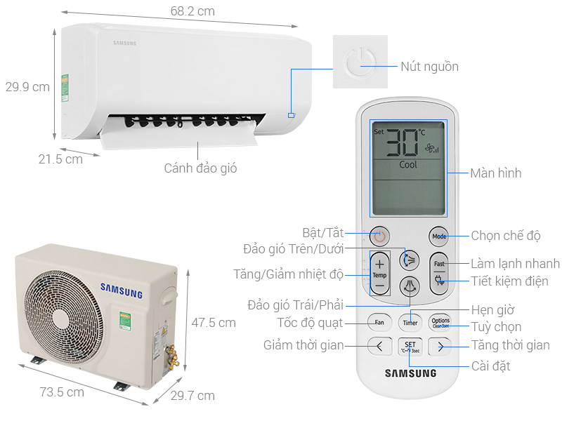 Máy lạnh Samsung Inverter 1 HP AR10DYHZAWKNSV