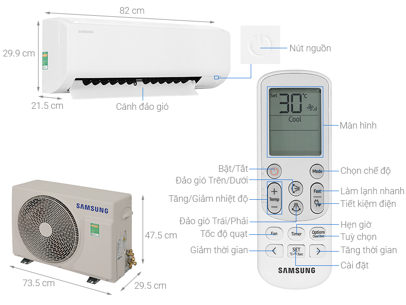 Máy lạnh Samsung Inverter 1.5 HP AR13DYHZAWKNSV