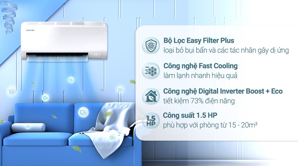 Máy lạnh Samsung Inverter 1.5 HP AR13DYHZAWKNSV