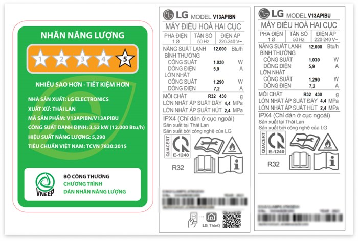 Máy lạnh LG Inverter 1.5 HP V13APIB Màu Trắng